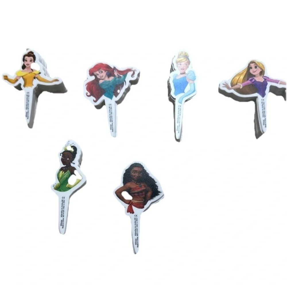 Disney DecoPac Princess Pick Cake/Cupcake Toppers - Vibrant Colors